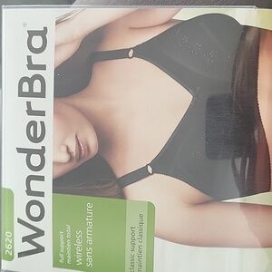 WONDERBRA Black Wireless Full Support Bra Size 38 C NEW NIB